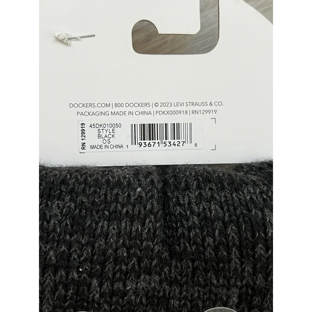 NWT Dockers Men's Marled Black Rectangle Scarf One Size 100% Acrylic